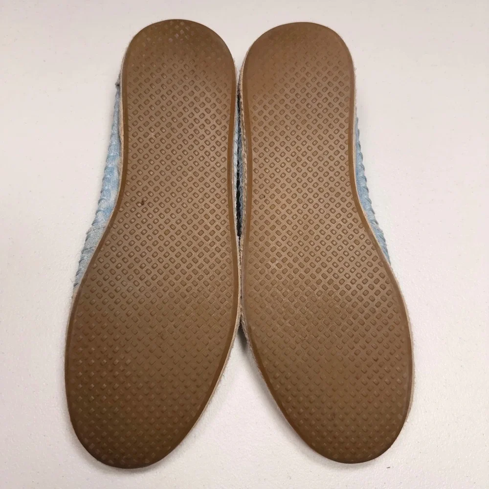 TOMS Alpargata Light Blue Acid Wash Suede Slip On Espadrille Flats Womens 7.5